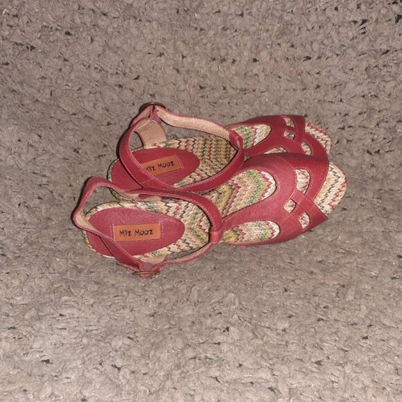 MIZ MOOZ-Waltz-Red Strappy Heeled Sandals-Leather-Sz 5.5-NWOB - Picture 6 of 7